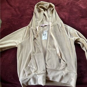 Crave Fame Tan Zip-Up Hoodie